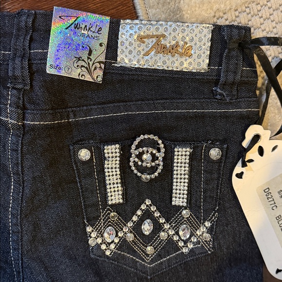 Black Blue Jean's with Rhinestone size 7 - Picture 5 of 9